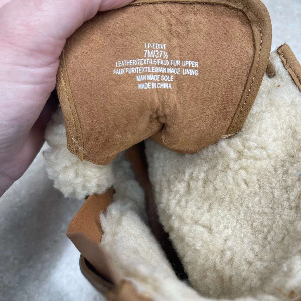 Lucky Brand Tan and Plaid Lace-Up Boots